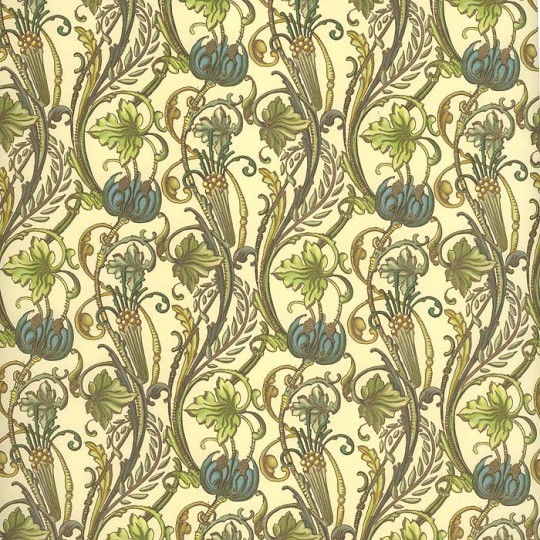 Blossom and Vine Floral Print Paper in Greens ~ Kartos Italy